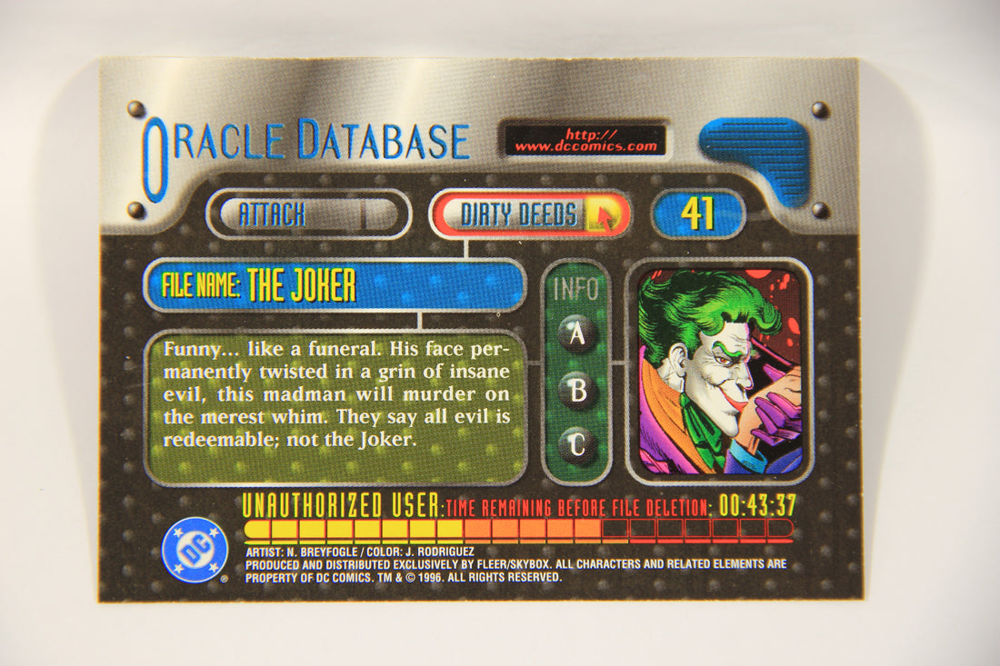 DC Outburst Firepower 1996 Trading Card #41 The Joker Embossed Card L002672