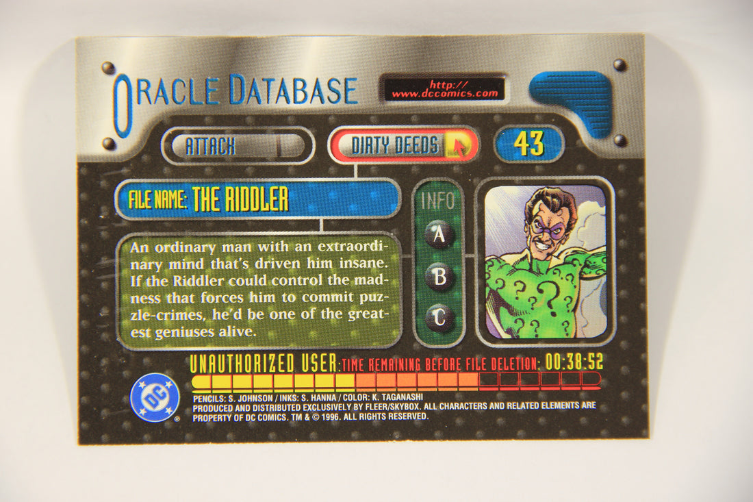 DC Outburst Firepower 1996 Trading Card #43 The Riddler Embossed Card L002674