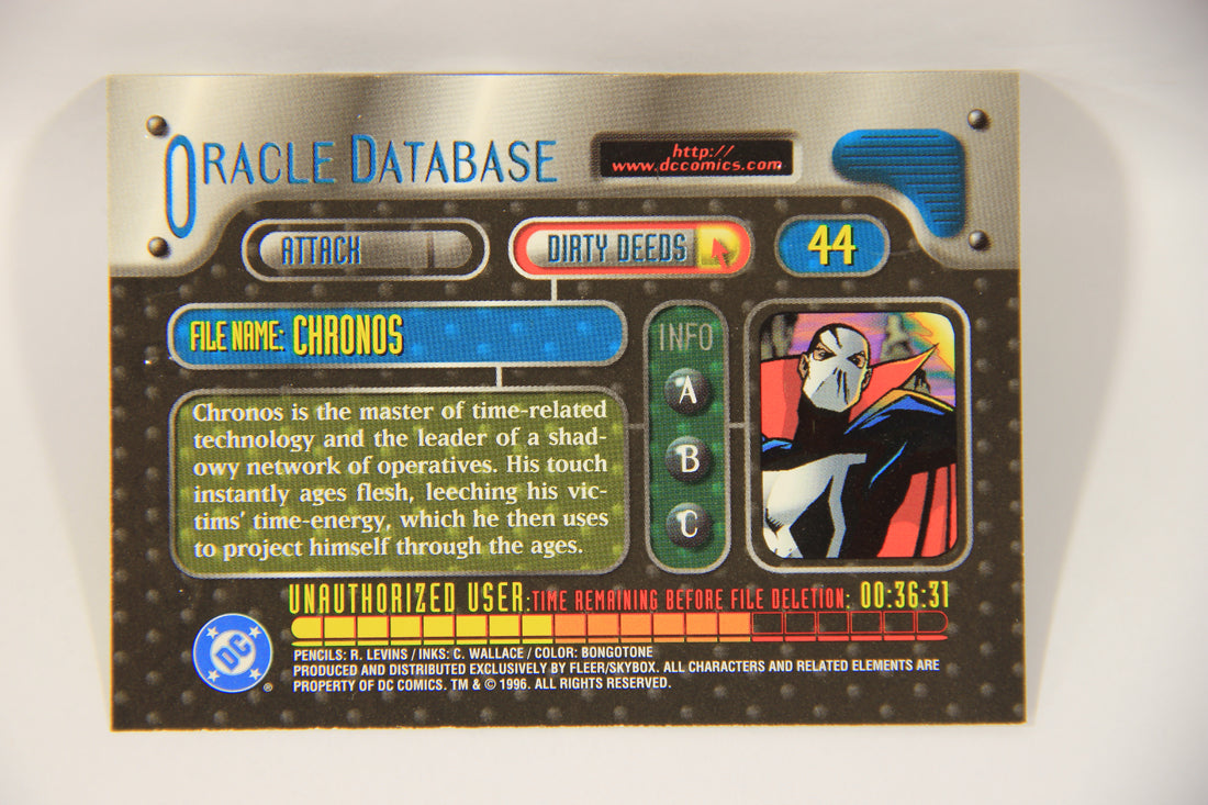 DC Outburst Firepower 1996 Trading Card #44 Chronos Embossed Card L002675