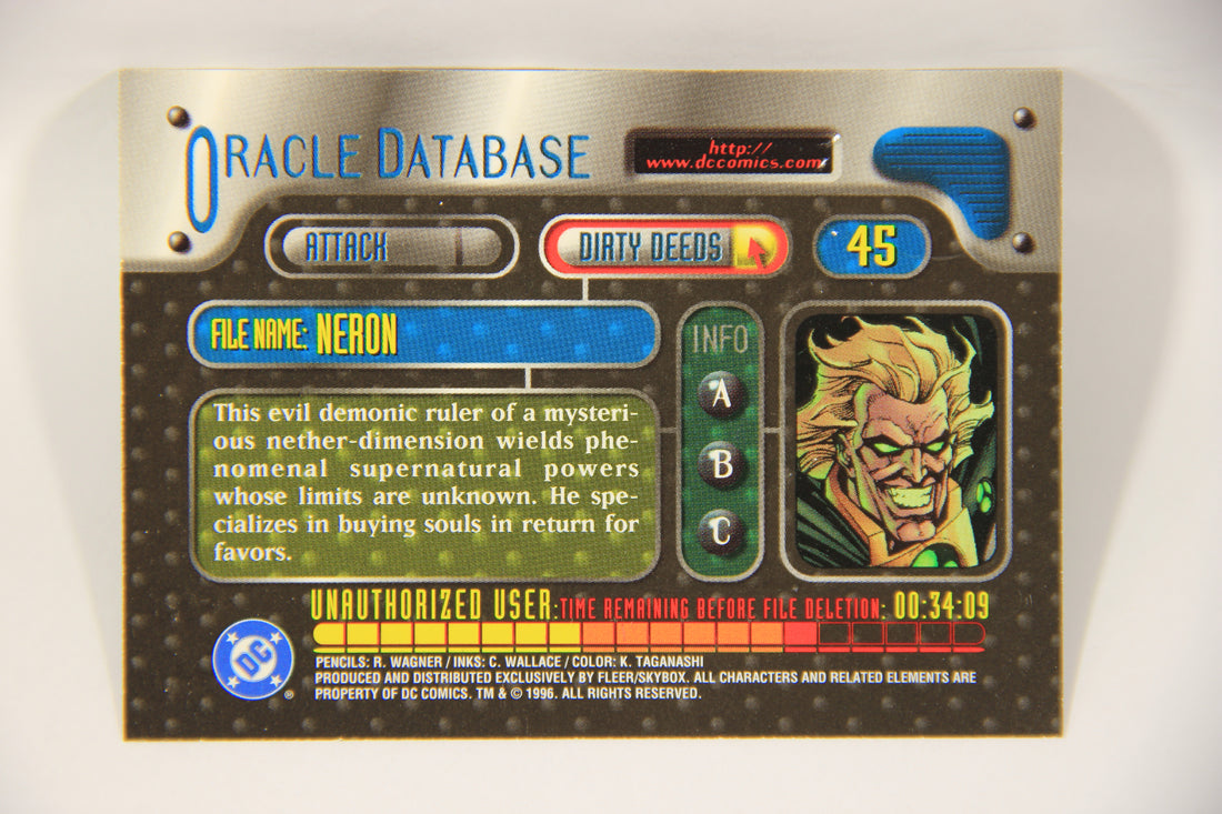 DC Outburst Firepower 1996 Trading Card #45 Neron Embossed Card L002676