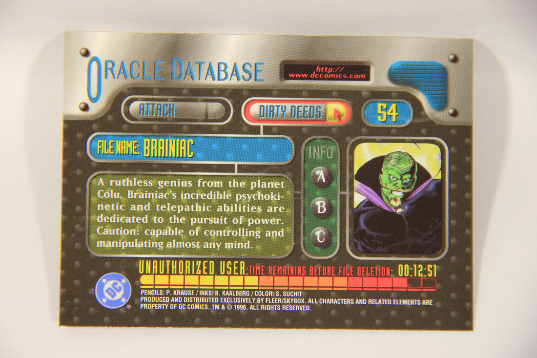 DC Outburst Firepower 1996 Trading Card #54 Brainiac Embossed Card L002684