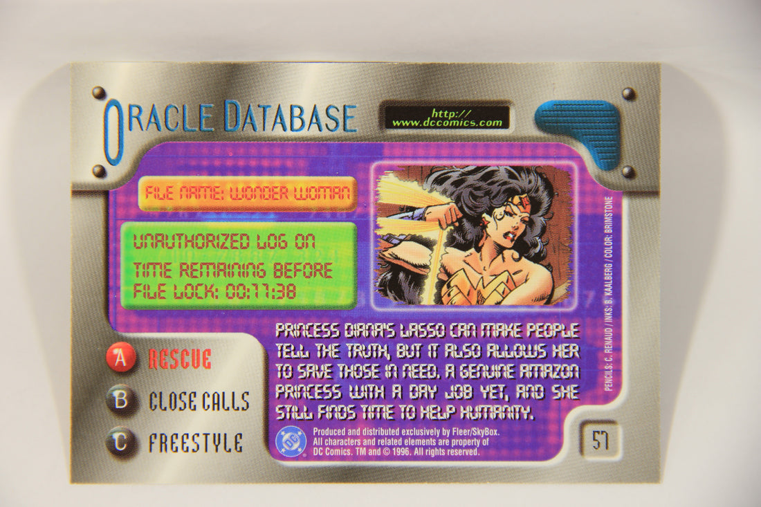 DC Outburst Firepower 1996 Trading Card #57 Wonder Woman Embossed Card L002687