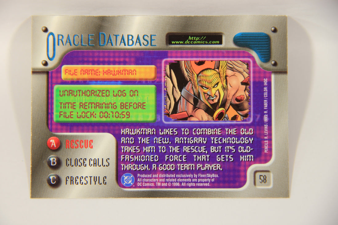 DC Outburst Firepower 1996 Trading Card #58 Hawkman Embossed Card L002688