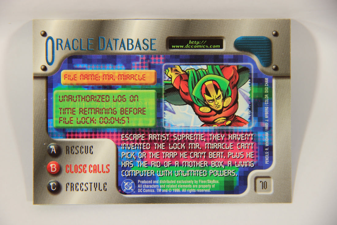 DC Outburst Firepower 1996 Trading Card #70 Mr. Miracle Embossed Card L002697