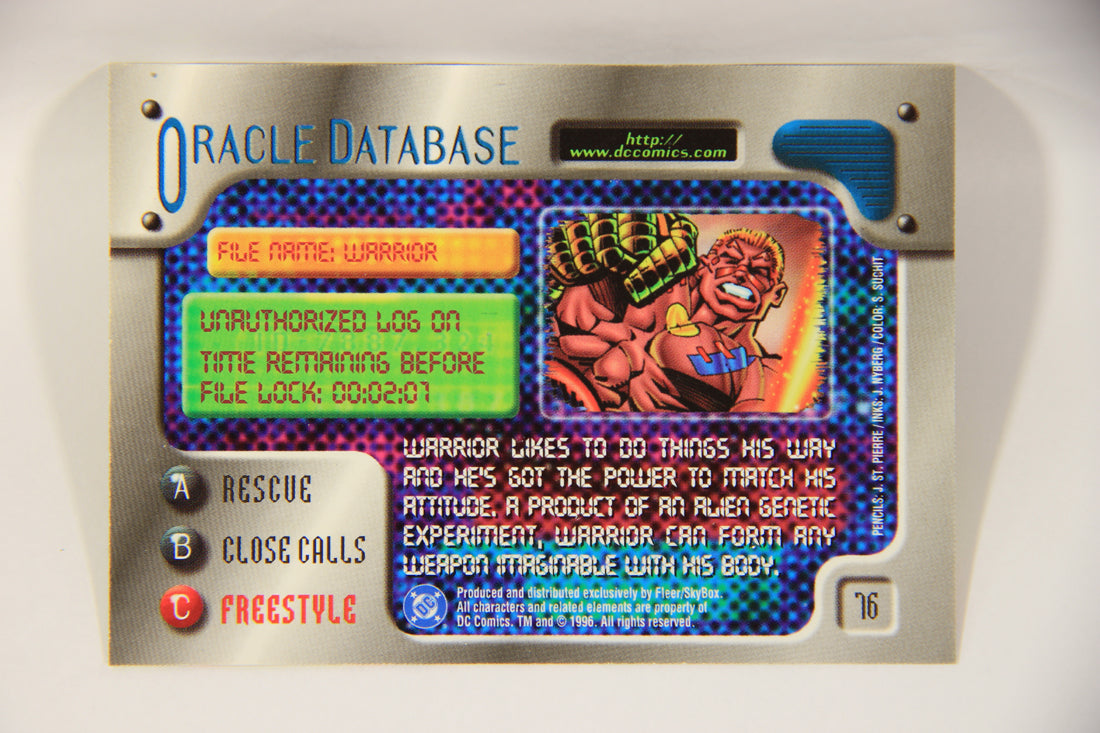 DC Outburst Firepower 1996 Trading Card #76 Warrior Embossed Card L002703