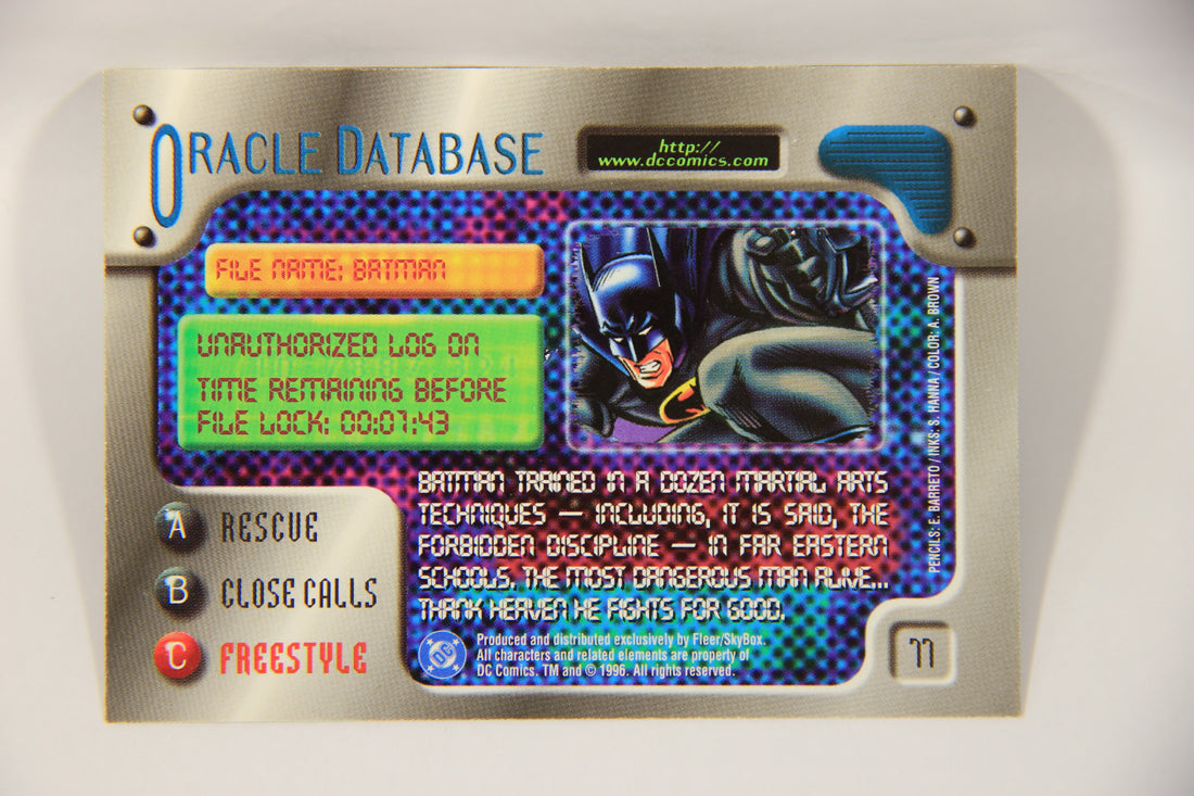 DC Outburst Firepower 1996 Trading Card #77 Batman Embossed Card L002704