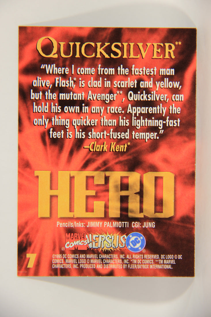 DC Versus Marvel Comics 1995 Trading Card #7 Quicksilver ENG L002829