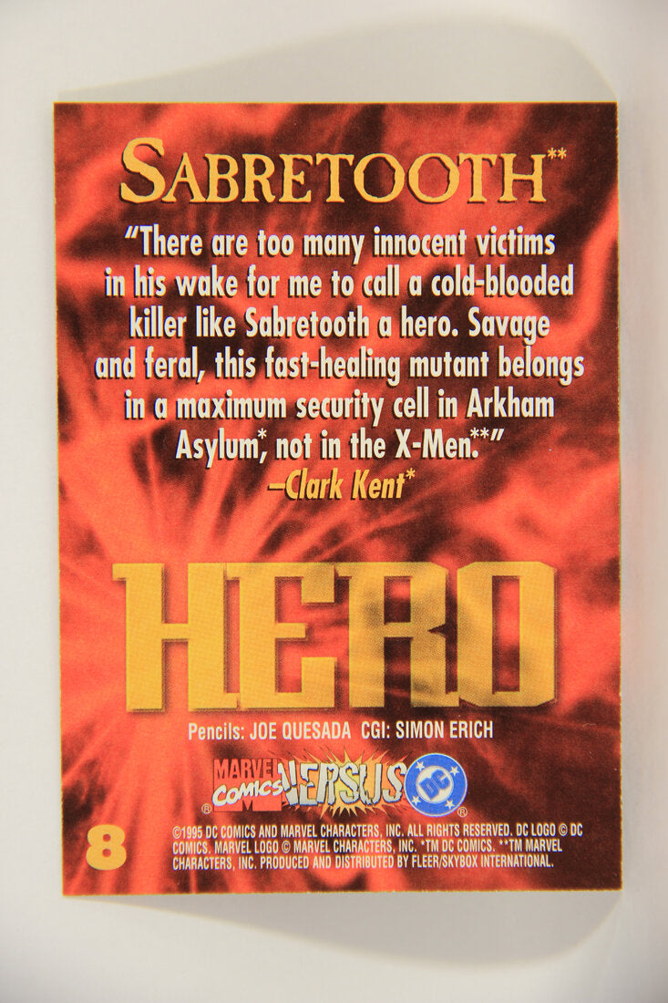 DC Versus Marvel Comics 1995 Trading Card #8 Sabretooth ENG L002830