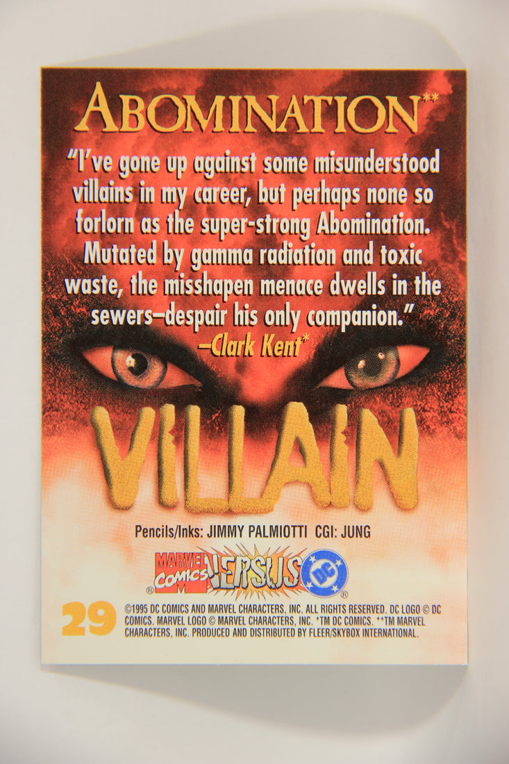 DC Versus Marvel Comics 1995 Trading Card #29 Abomination ENG L002846