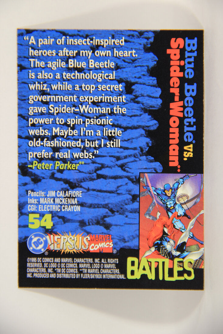 DC Versus Marvel Comics 1995 Trading Card #54 Blue Beetle Vs Spider-Woman ENG L002864