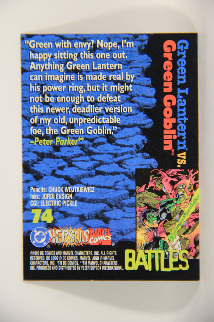 DC Versus Marvel Comics 1995 Trading Card #74 Green Lantern Vs Green Goblin ENG L002876