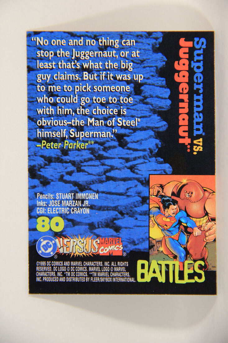 DC Versus Marvel Comics 1995 Trading Card #80 Superman Vs Juggernaut ENG L002879