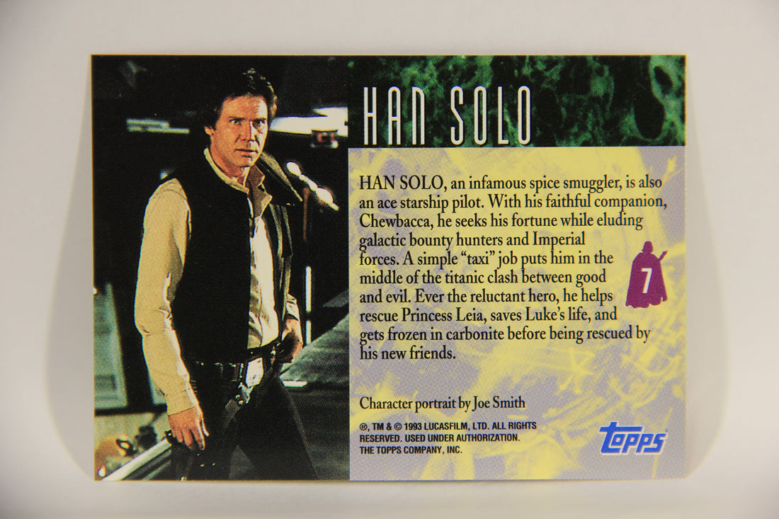 Star Wars Galaxy 1993 Topps Trading Card #7 Han Solo Artwork ENG L002900