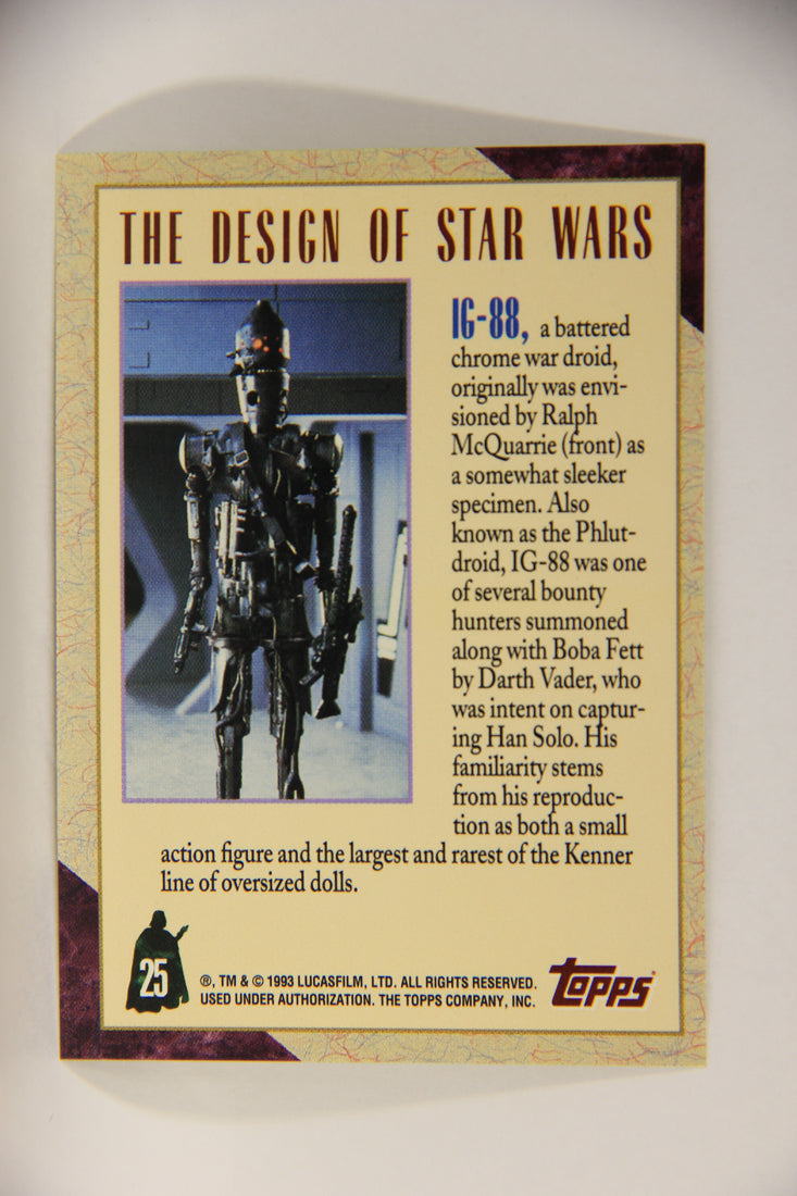 Star Wars Galaxy 1993 Topps Card #25 IG-88 Bounty Hunter Artwork ENG L002918