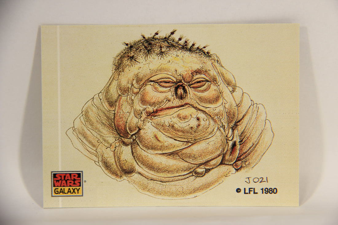 Star Wars Galaxy 1993 Topps Card #33 Jabba Bad Hair Day Artwork ENG L002925