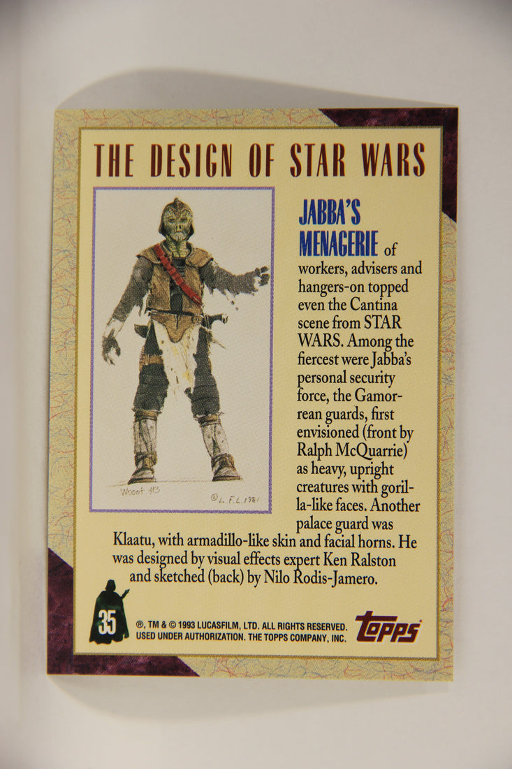 Star Wars Galaxy 1993 Topps Card #35 Jabba's Menagerie Artwork ENG L002927