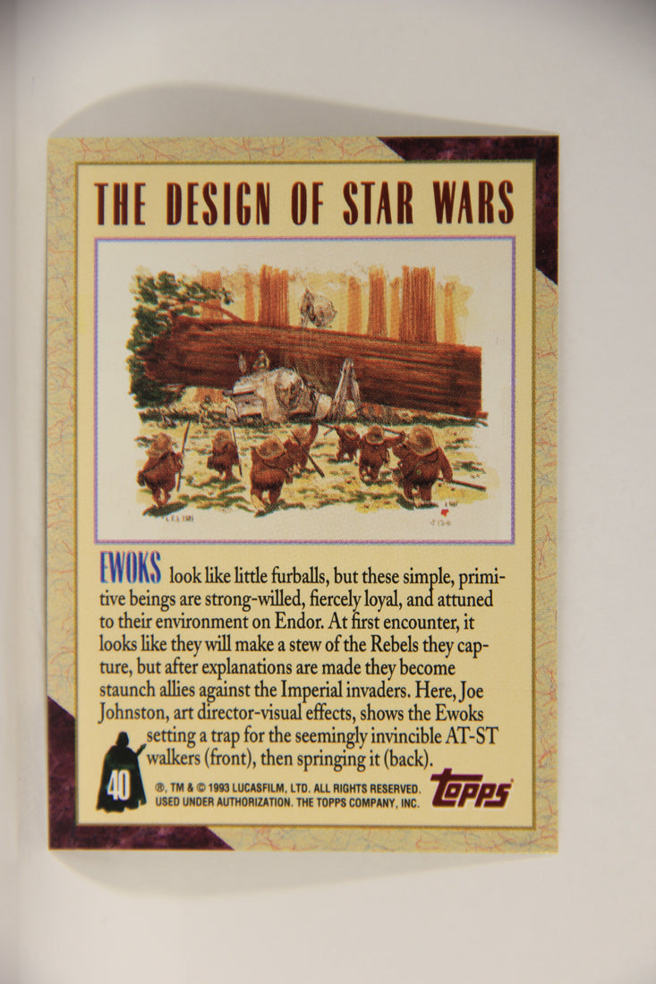 Star Wars Galaxy 1993 Topps Trading Card #40 Ewoks AT-ST Artwork ENG L002932