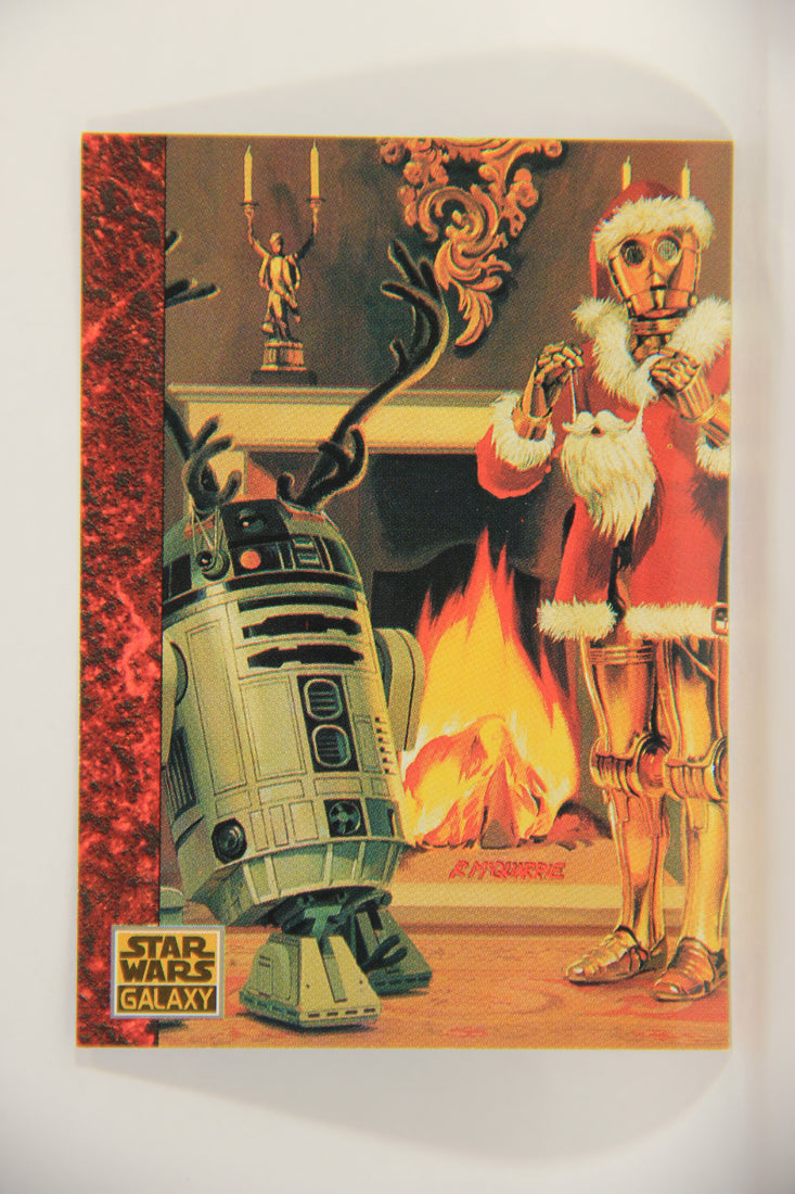 Star Wars Galaxy 1993 Topps Trading Card #77 Santa Threepio Artwork ENG L002965