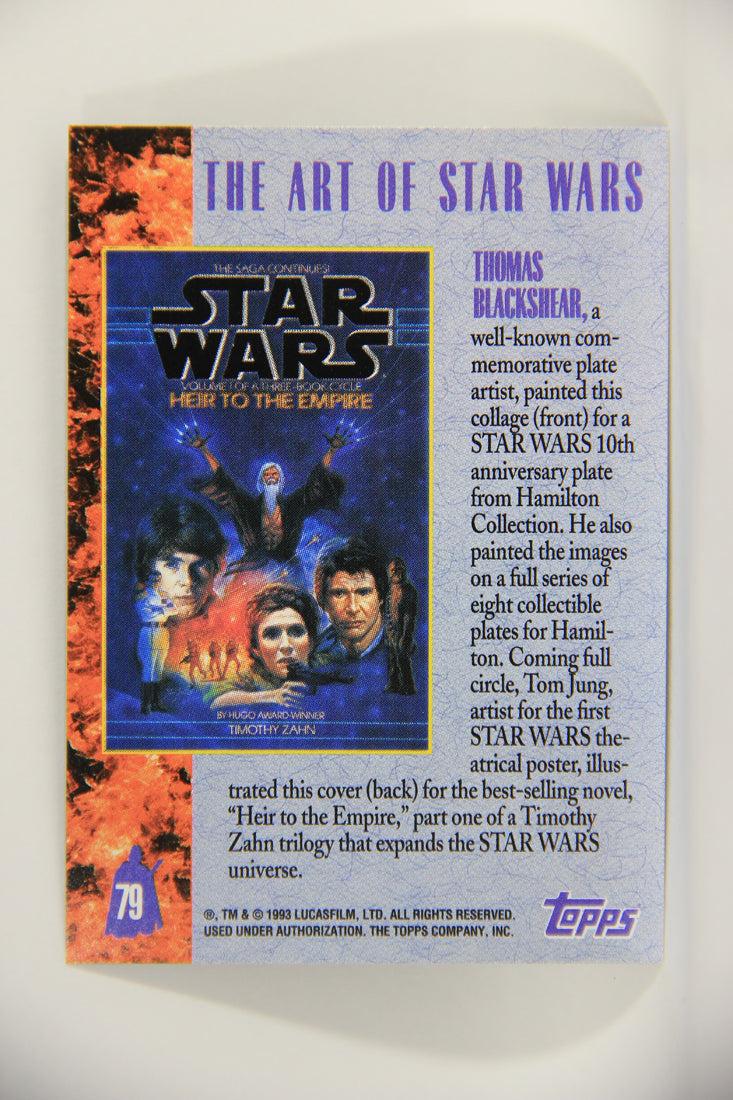 Star Wars Galaxy 1993 Topps Card #79 Luke Leia Han Ben Artwork ENG L002967