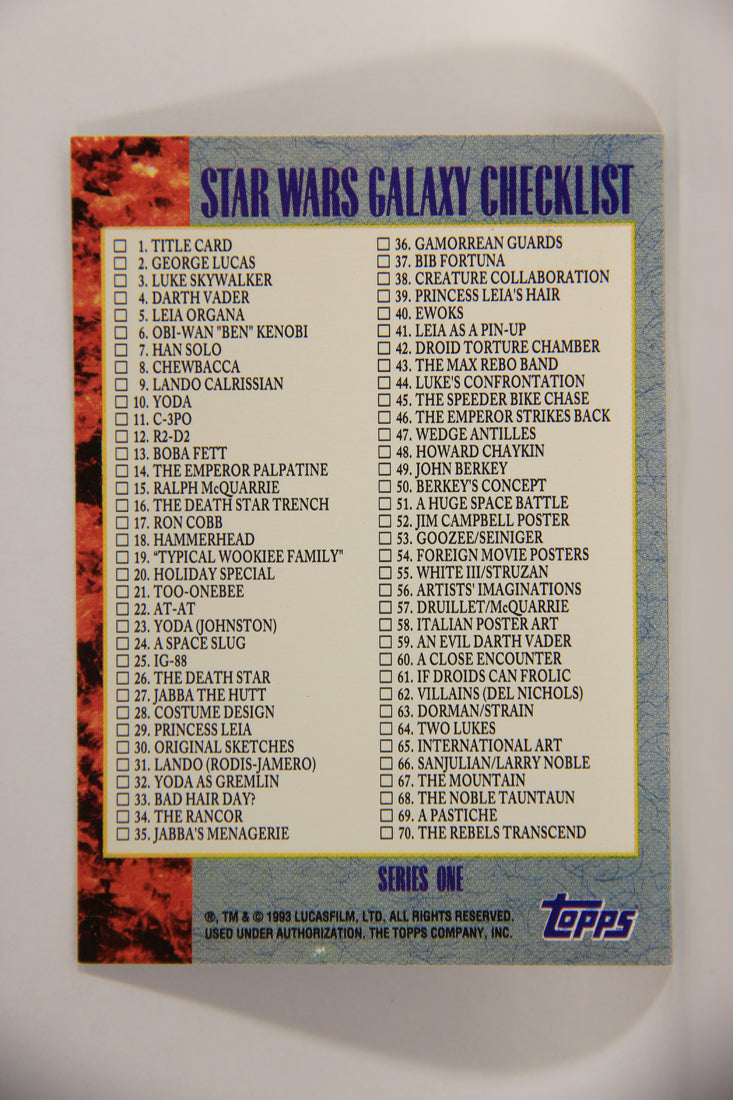 Star Wars Galaxy 1993 Topps Trading Card #140 Checklist 1-140 ENG L003027
