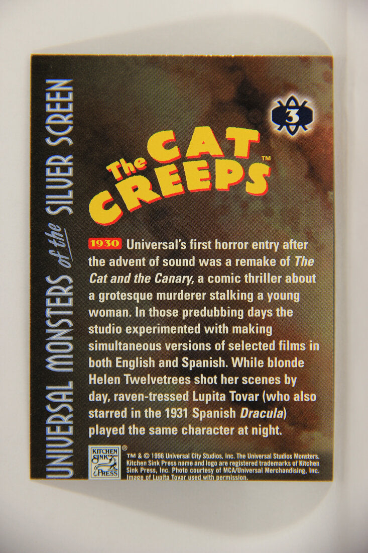 Universal Monsters Of The Silver Screen 1996 Trading Card #3 The Cat Creeps 1930 L003039