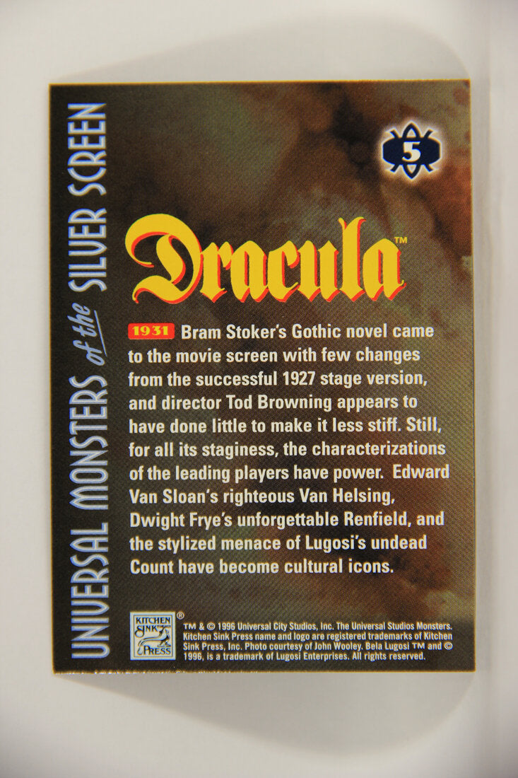 Universal Monsters Of The Silver Screen 1996 Trading Card #5 Dracula 1931 Bela Lugosi L003041
