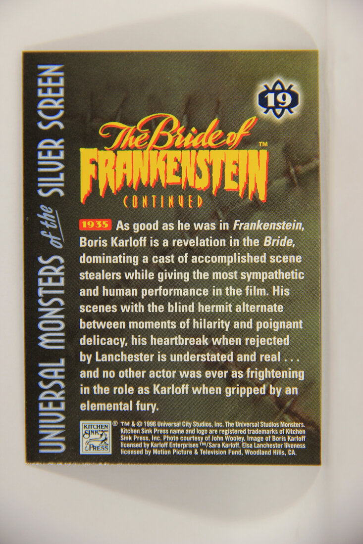 Universal Monsters Of The Silver Screen 1996 Card #19 Bride Of Frankenstein 1935 Karloff L003055