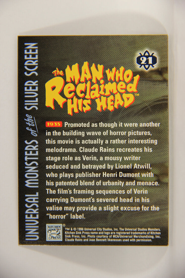 Universal Monsters Of The Silver Screen 1996 Card #21 Man Who Reclaimed His Head 1935 L003057