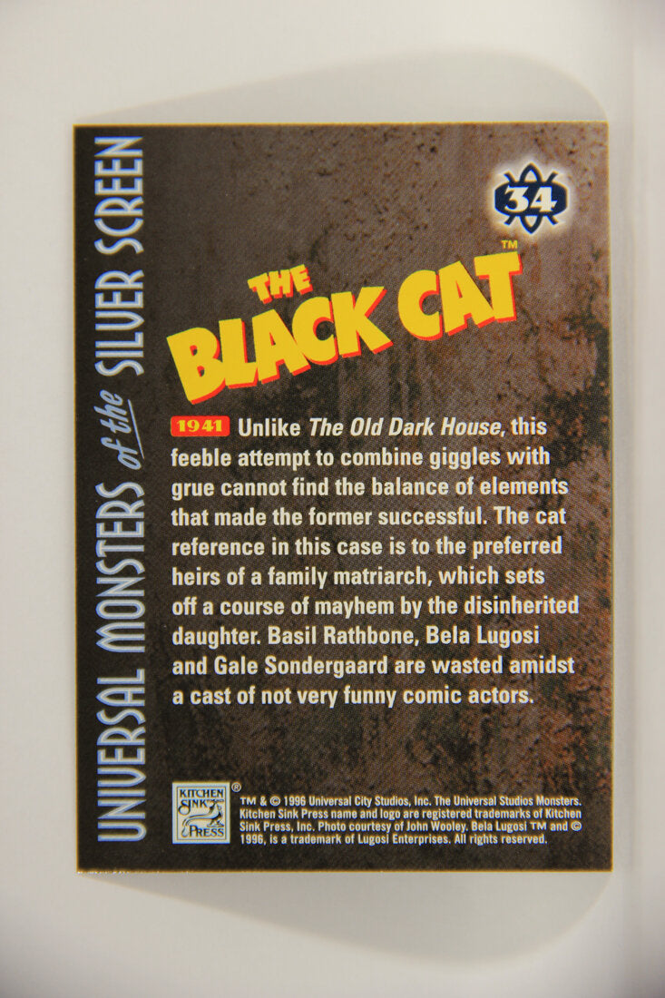 Universal Monsters Of The Silver Screen 1996 Trading Card #34 The Black Cat 1941 L003069
