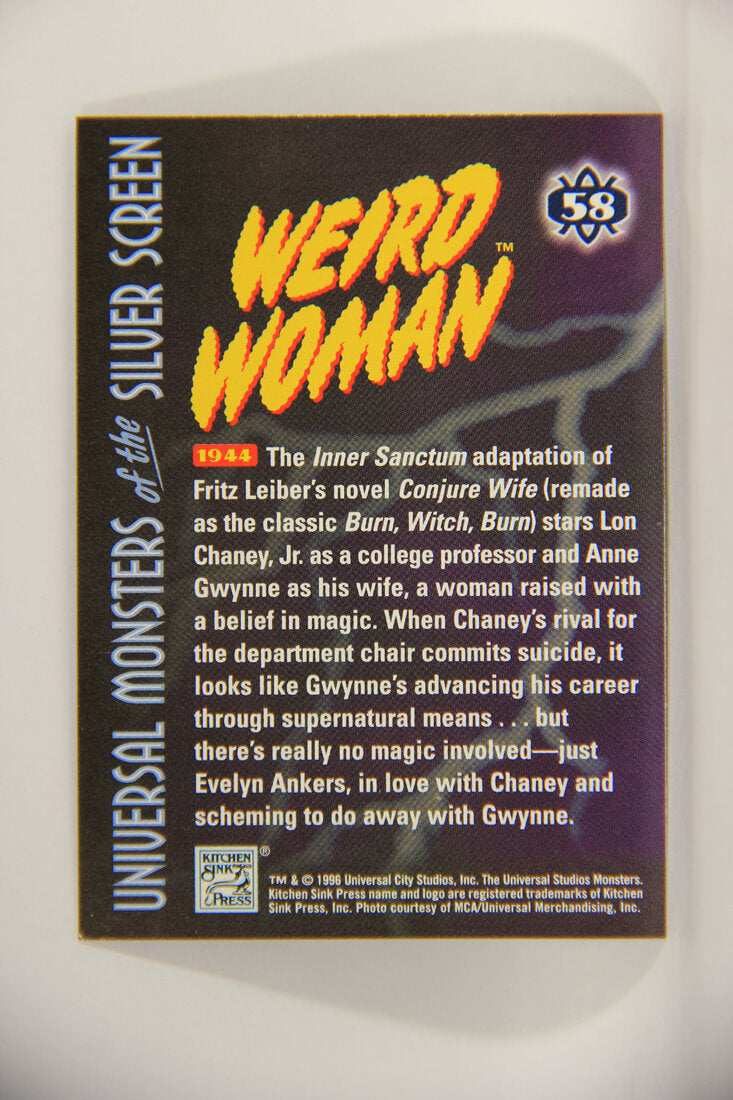 Universal Monsters Of The Silver Screen 1996 Trading Card #58 Weird Woman 1944 L003090