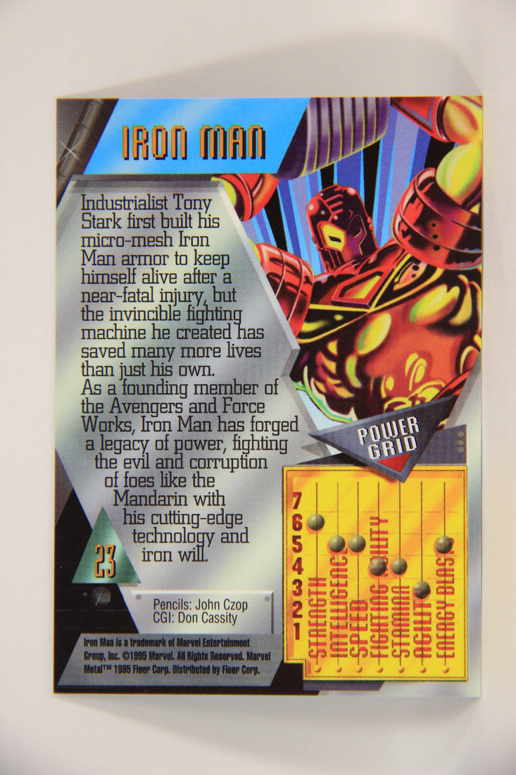 Marvel Metal 1995 Trading Card #23 Iron Man ENG Fleer L003658