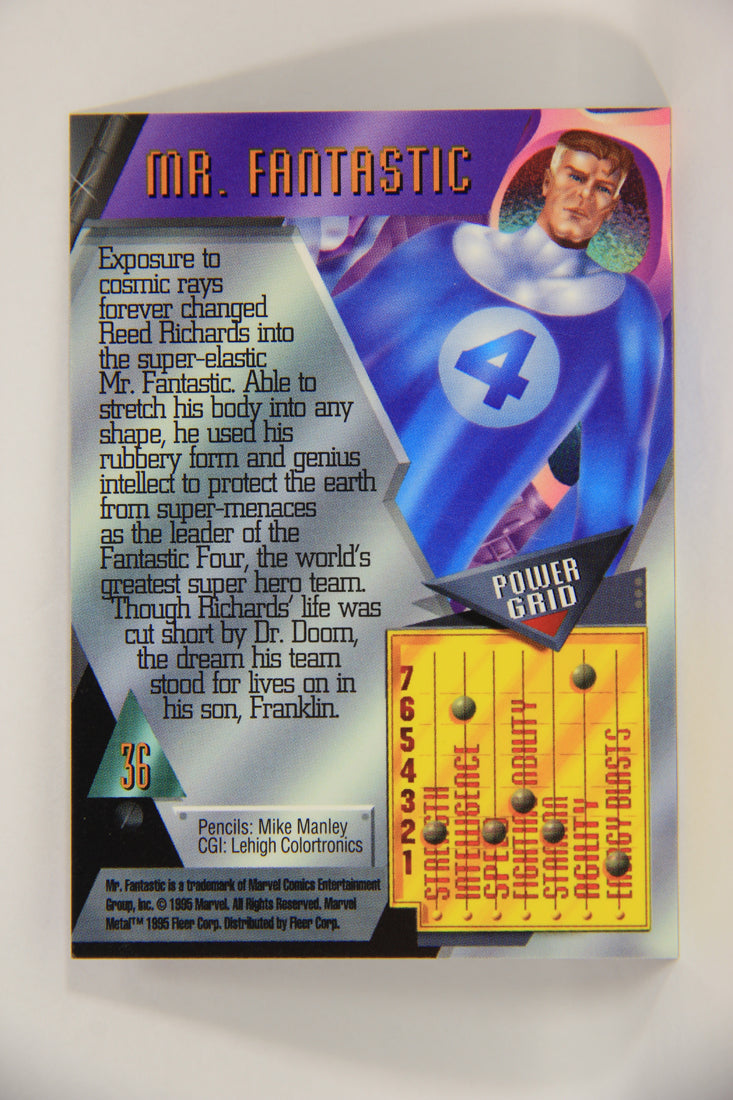Marvel Metal 1995 Trading Card #36 Mr. Fantastic ENG Fleer L003671
