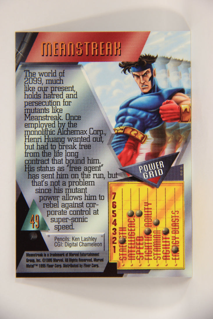 Marvel Metal 1995 Trading Card #49 Meanstreak ENG Fleer L003684