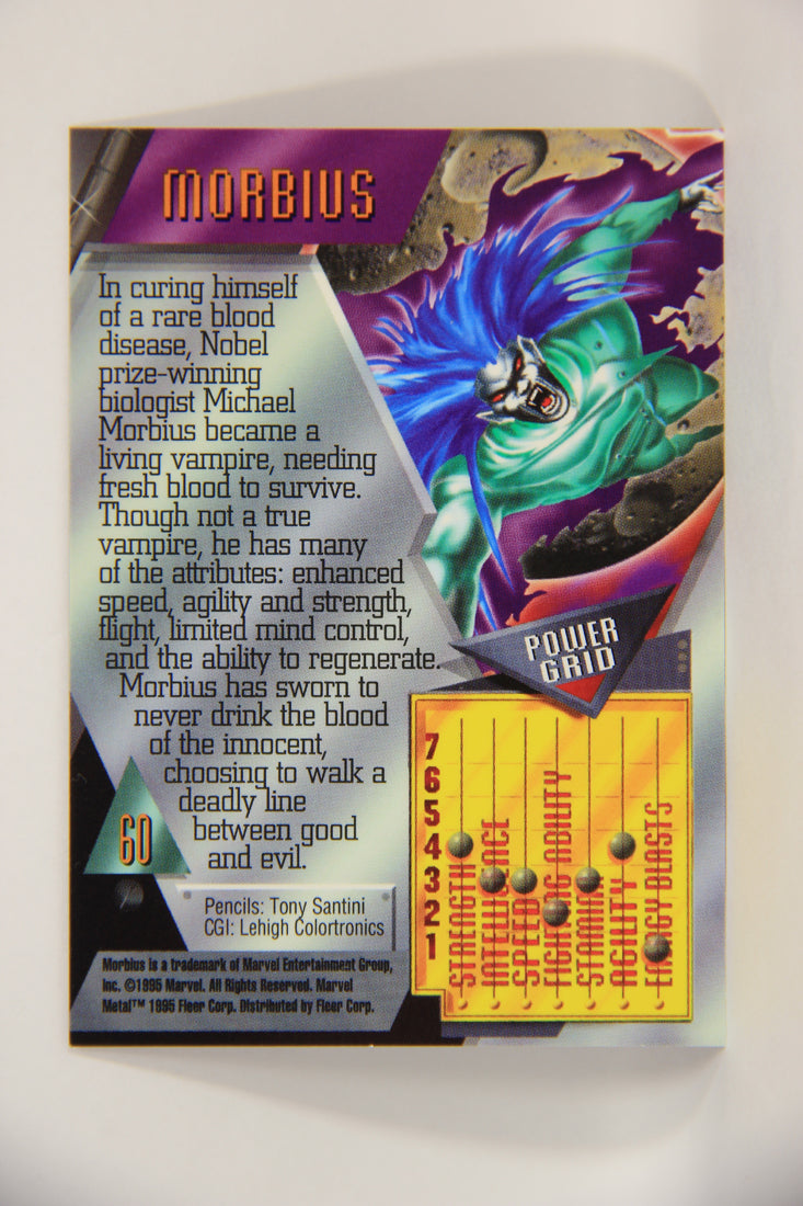 Marvel Metal 1995 Trading Card #60 Morbius ENG Fleer L003695