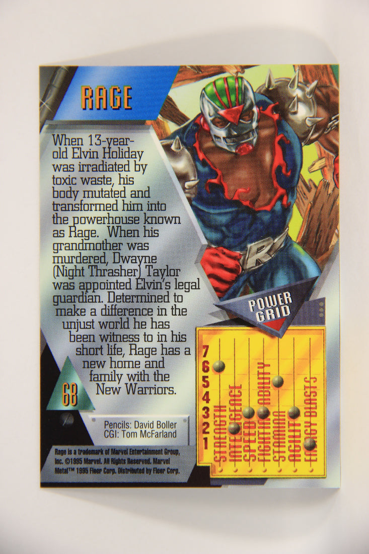 Marvel Metal 1995 Trading Card #68 Rage ENG Fleer L003703