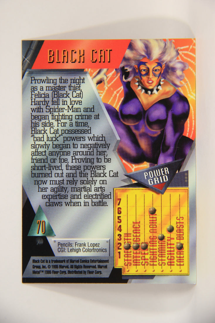 Marvel Metal 1995 Trading Card #70 Black Cat ENG Fleer L003705