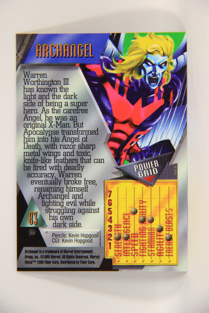 Marvel Metal 1995 Trading Card #83 Archangel ENG Fleer L003718