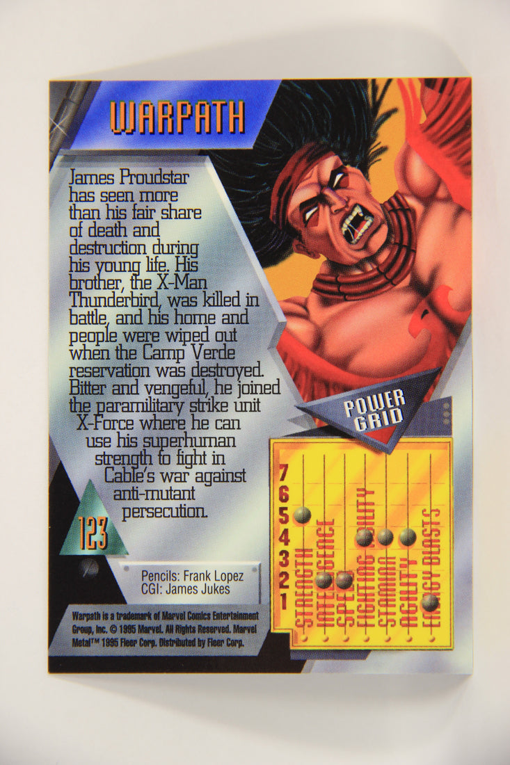 Marvel Metal 1995 Trading Card #123 Warpath ENG Fleer L003758
