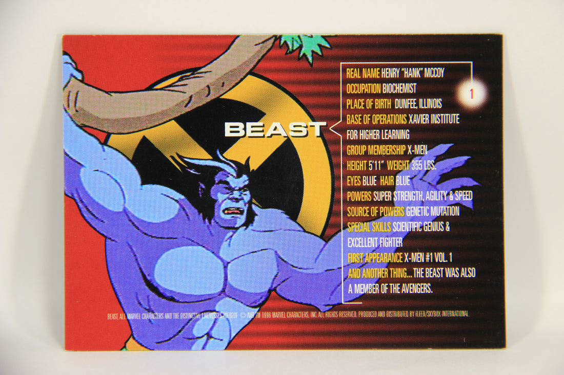 Marvel Motion 1996 Trading Card #1 Beast ENG 3-D Lenticular L003774