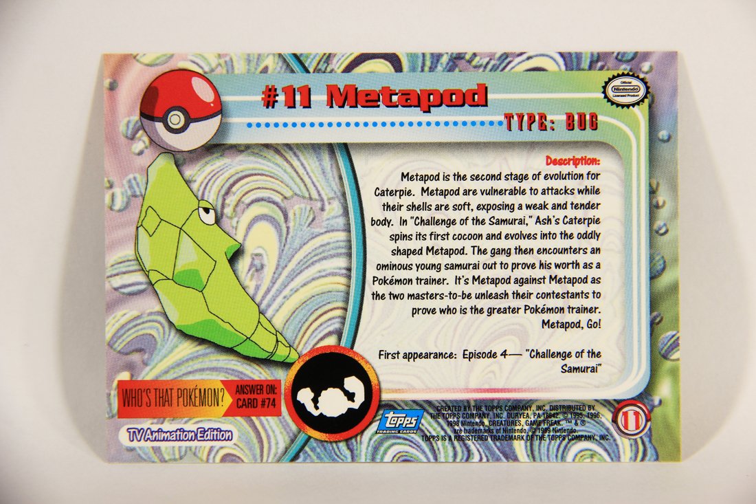 Pokémon Card Metapod #11 TV Animation Blue Logo 1st Print ENG L003833
