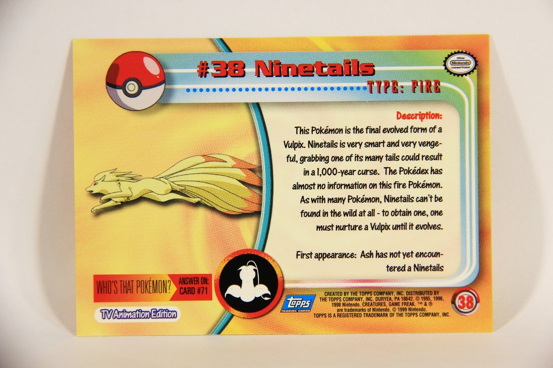 Pokémon Card Ninetails #38 TV Animation Blue Logo 1st Print ENG L003860