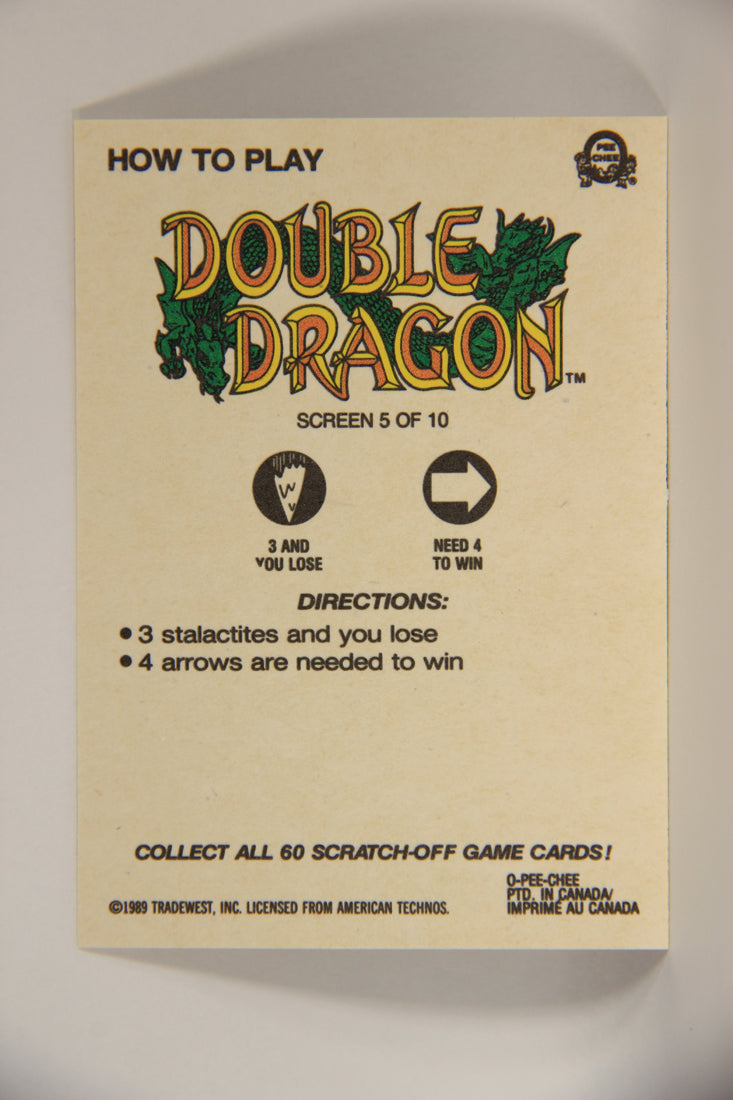 Nintendo Double Dragon 1989 Scratch-Off Card Screen #5 Of 10 ENG L004136