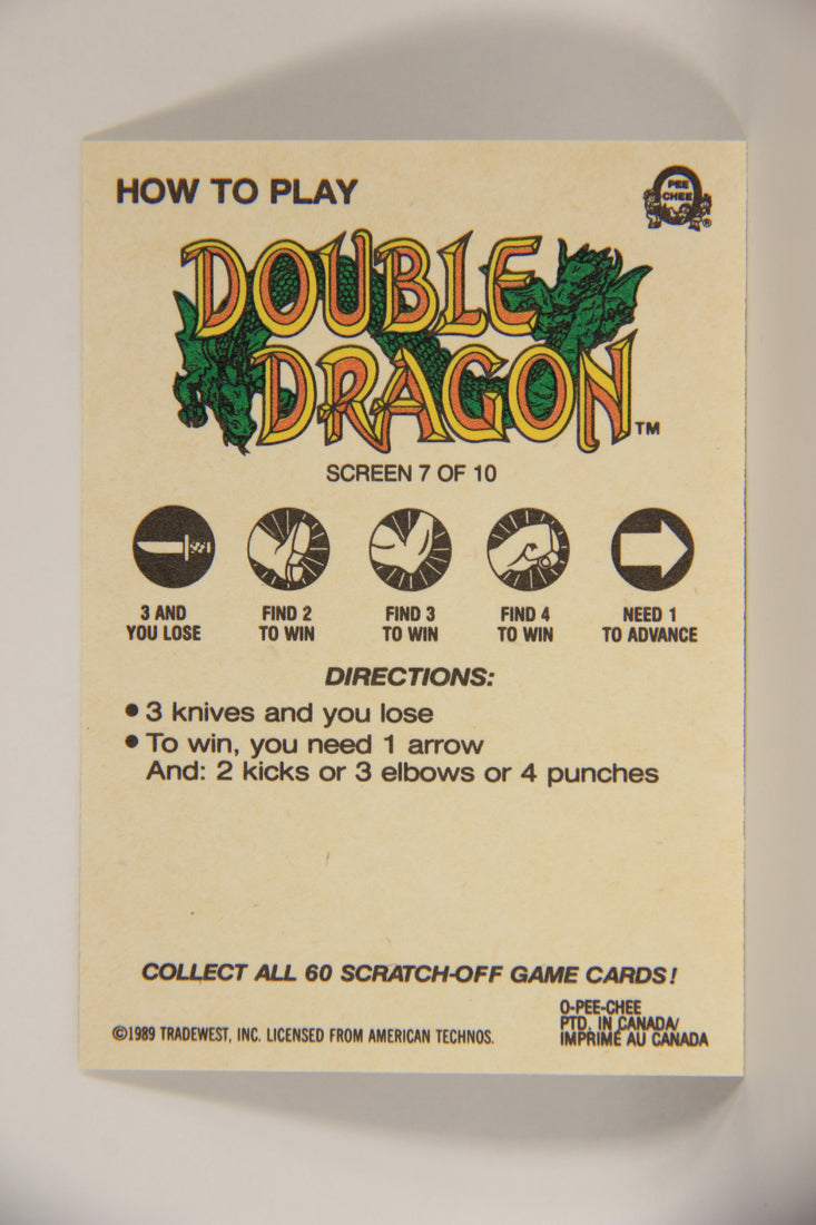 Nintendo Double Dragon 1989 Scratch-Off Card Screen #7 Of 10 ENG L004138