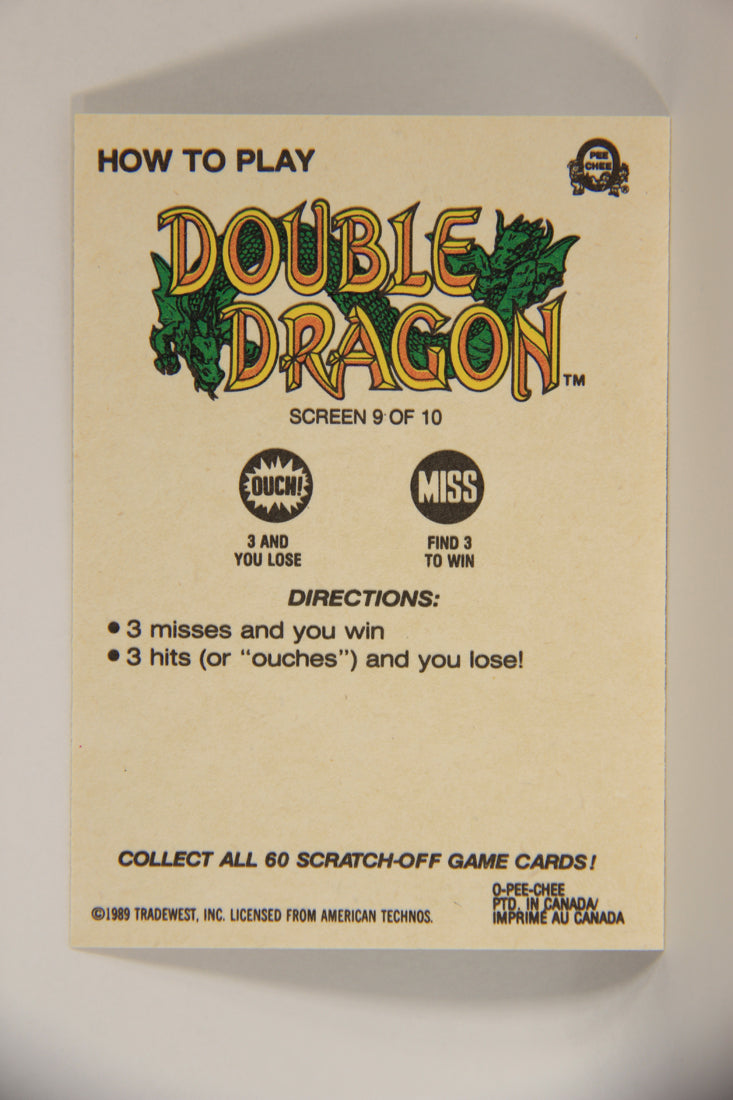 Nintendo Double Dragon 1989 Scratch-Off Card Screen #9 Of 10 ENG L004140
