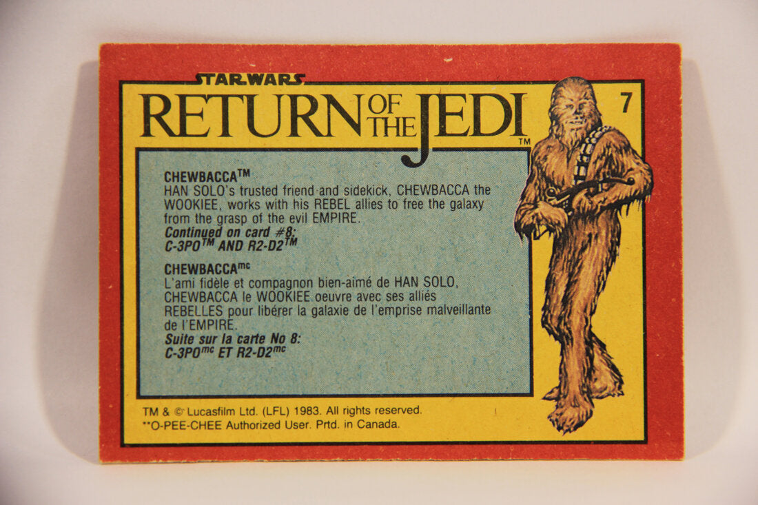 Star Wars Return Of The Jedi 1983 Trading Card #7 Chewbacca FR-ENG OPC L004434