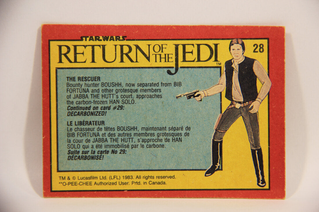 Star Wars ROTJ 1983 Trading Card #28 The Rescuer FR-ENG Canada L004447
