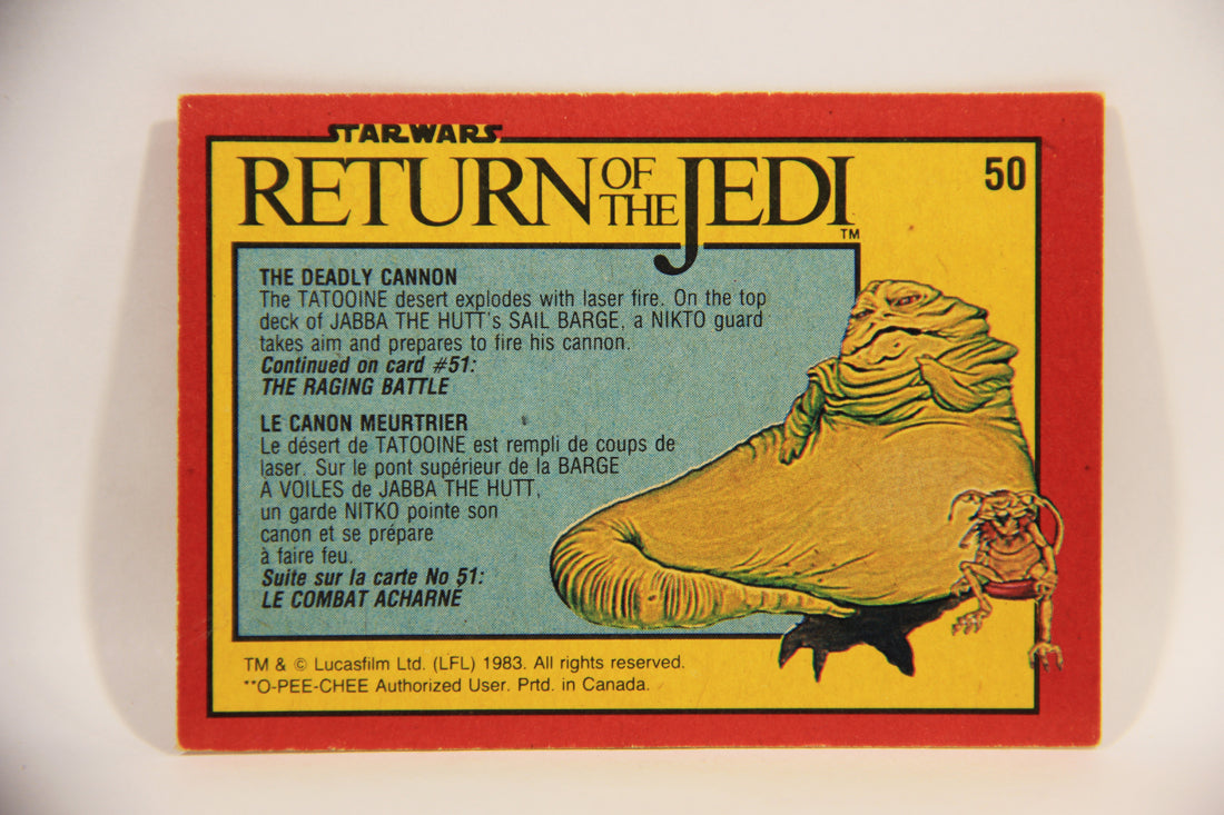 Star Wars ROTJ 1983 Trading Card #50 The Deadly Cannon FR-ENG Canada L004461