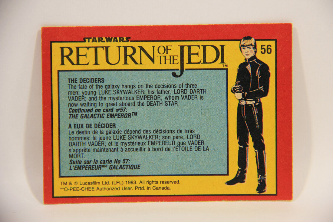Star Wars ROTJ 1983 Trading Card #56 The Deciders FR-ENG Canada L004465