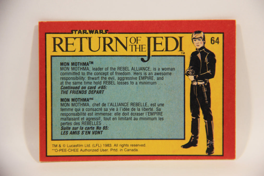 Star Wars Return Of The Jedi 1983 Card #64 Mon Mothma FR-ENG O-Pee-Chee L004468