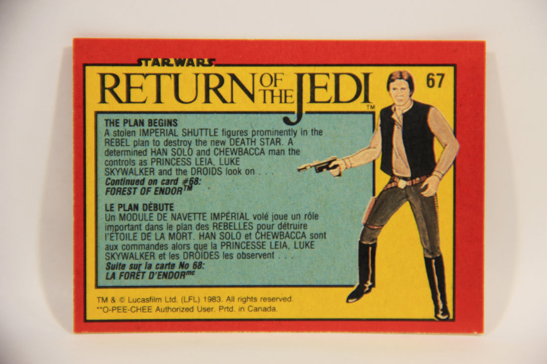 Star Wars ROTJ 1983 Trading Card #67 The Plan Begins FR-ENG Canada L004469